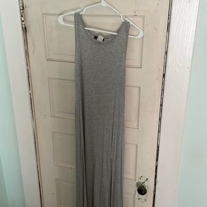Long plain grey dress